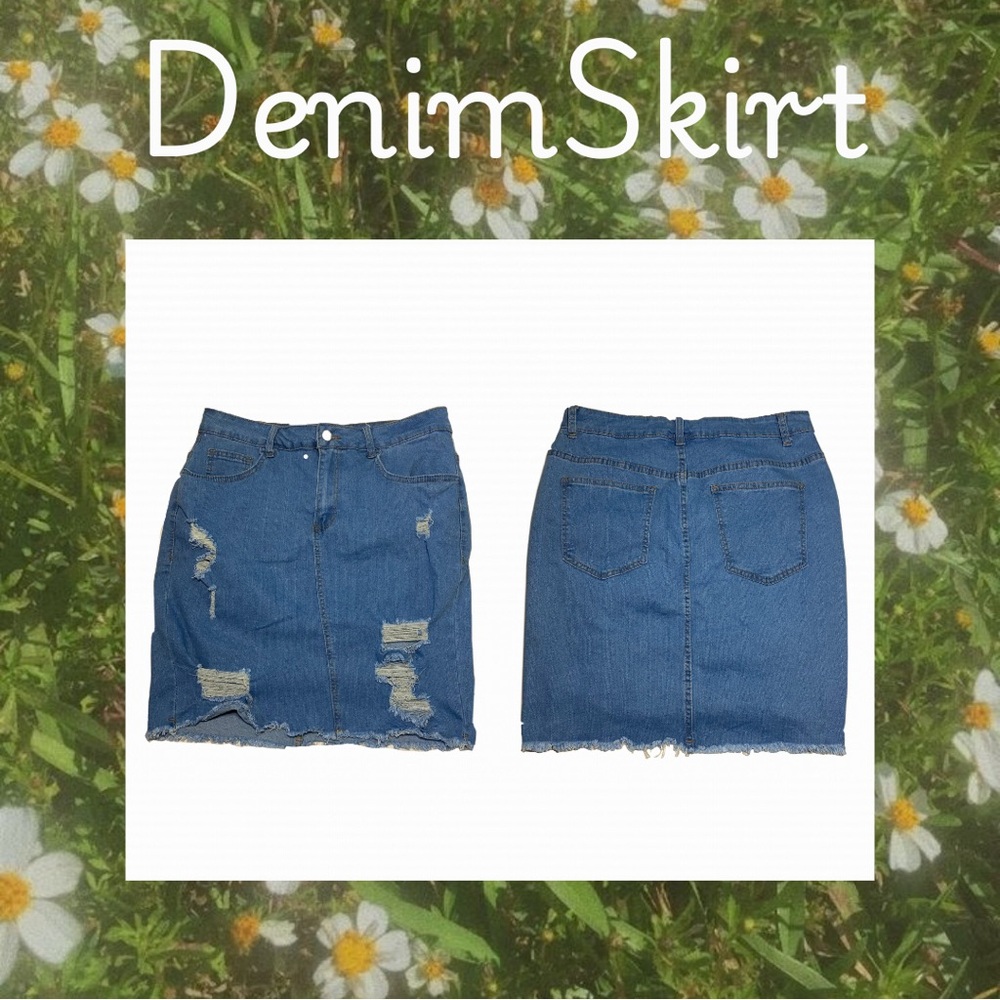 A Bodycon Denim Skirt from SHEIN Size: 1Xl